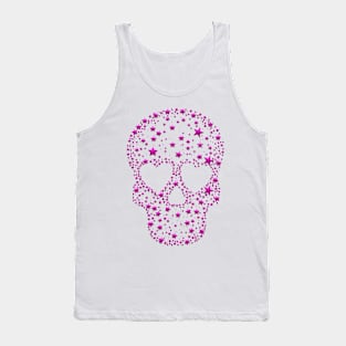 Skull stars and dots Pink2 Tank Top